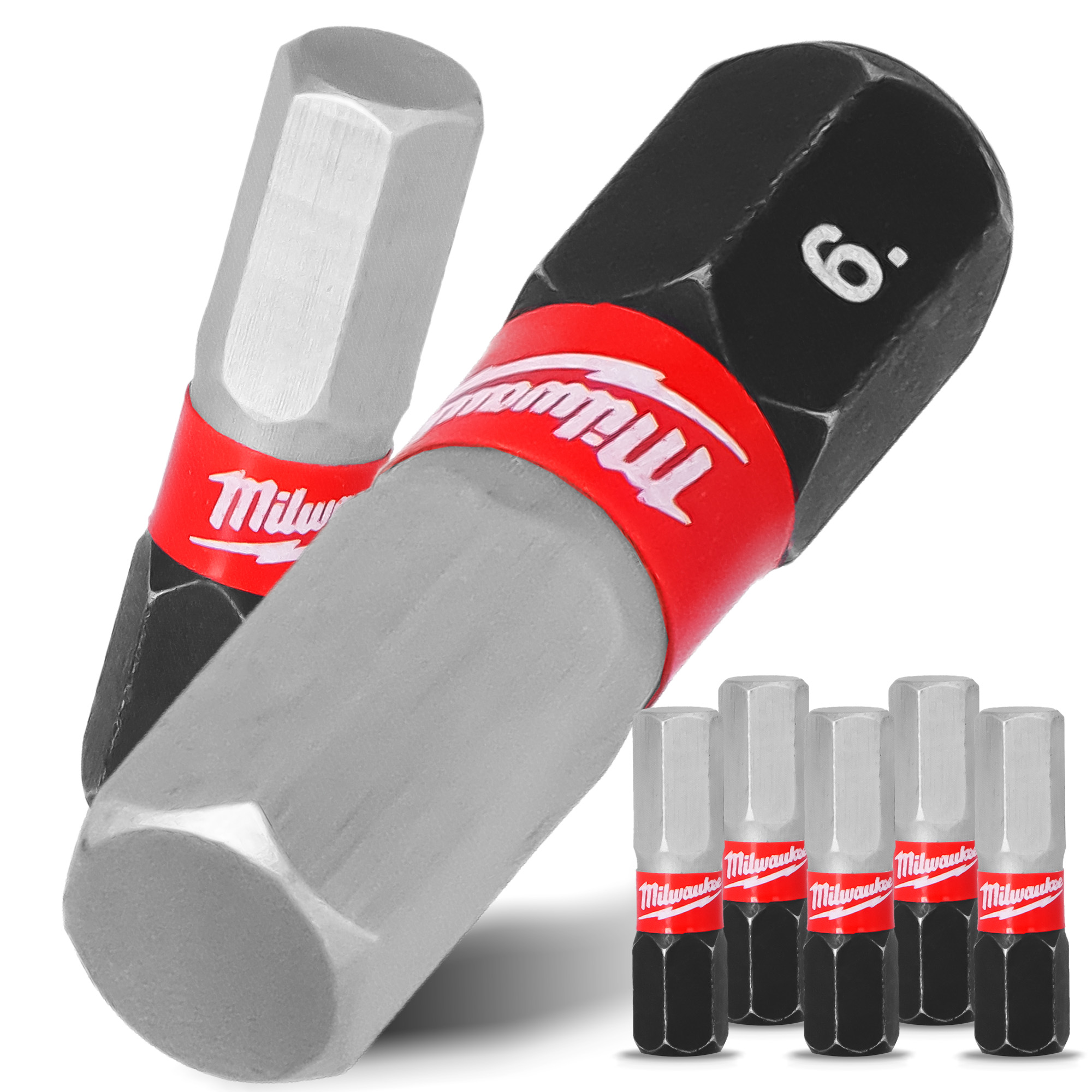 5x Magnetisch Bit HEX6 25mm Pozidriv Stahl Schraubendreher MILWAUKEE Magne
