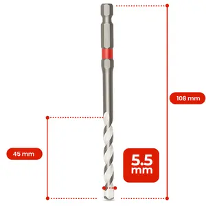 Wiertło uniwersalne udarowe 5,5 mm, 108 x 45 mm