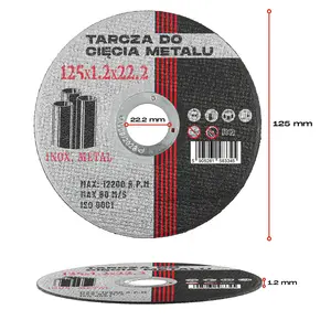 Tarcza do cięcia metalu 125 mm x 22,2 mm x 1,2 mm 50 szt.