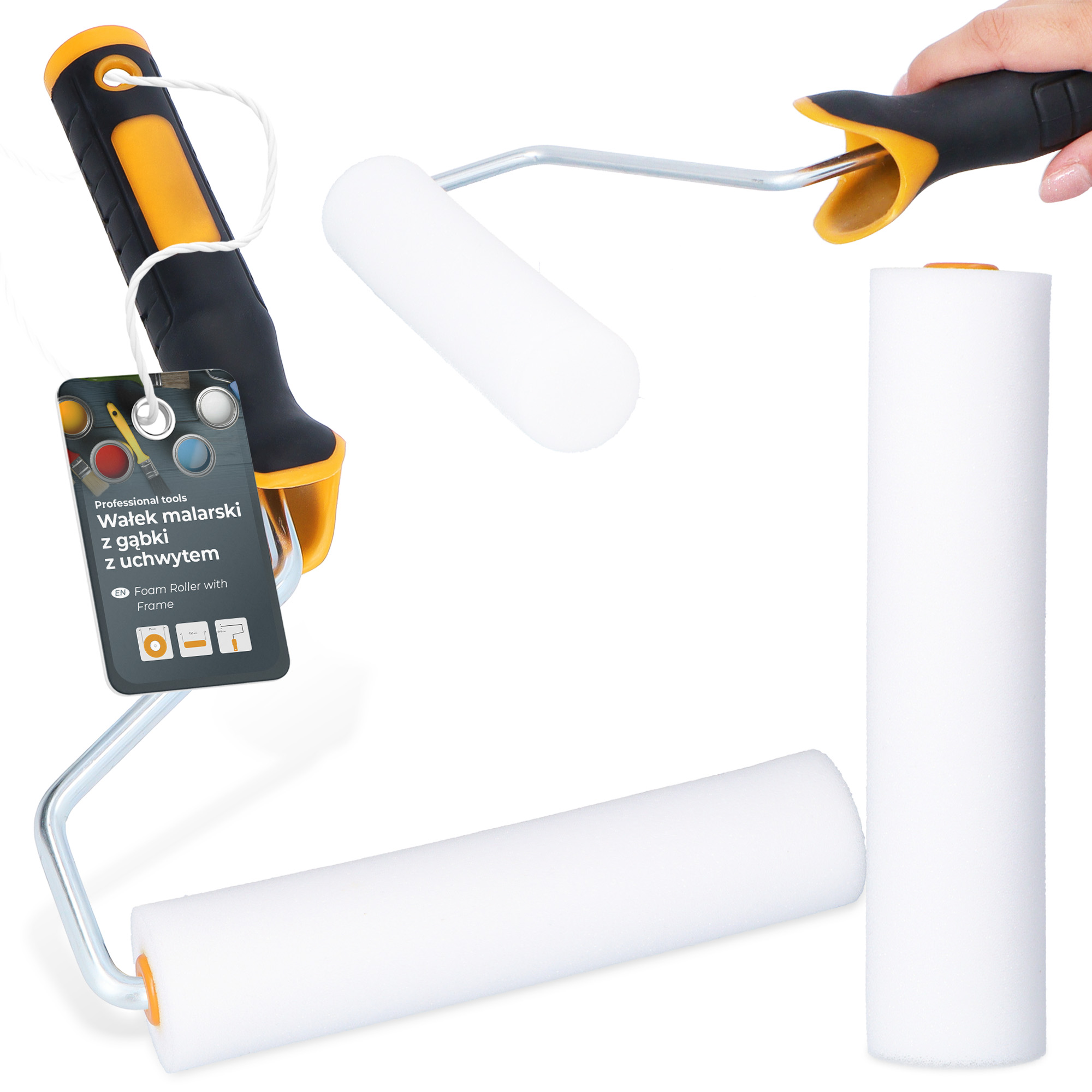 Schaumwalze 15 cm Ersatzwalze Malerset Schaumrolle Farbe Lack Beize Farbbügel