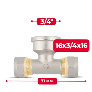 Trójnik PEX skręcany 16x3/4''x16 GW