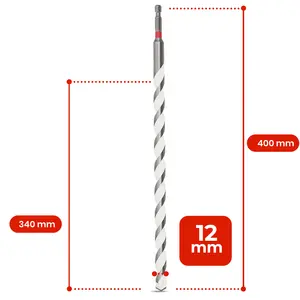 Wiertło uniwersalne udarowe 12 mm, 400 x 340 mm