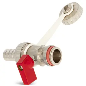 Zawór spustowy z kontrnakrętką 1/2'' czerwony