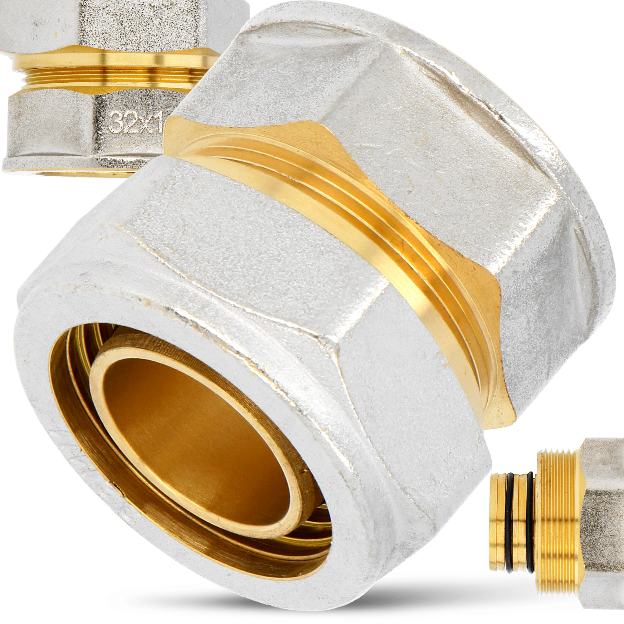 Schraubfitting 32x1" IG Verbundrohr Rohrverbinder PEX-AL-PEX Schraub-Kupplung