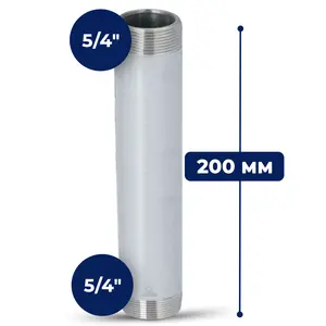 Rura stalowa gwintowana 5/4'' GZ x 5/4'' GZ 200 mm