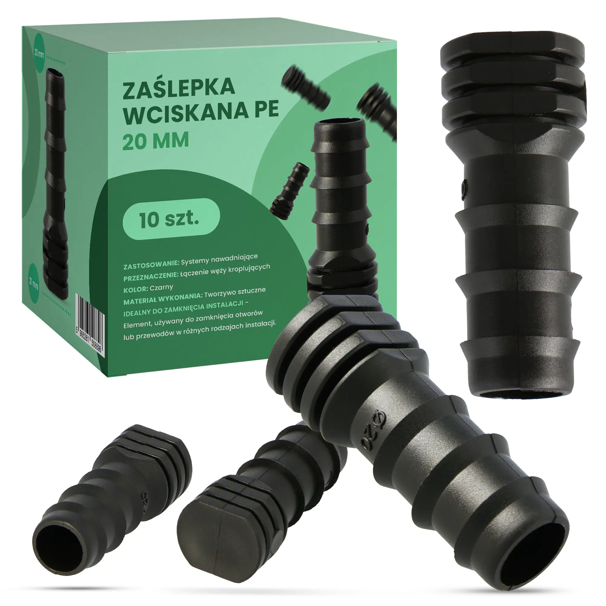 Zaślepka wciskana PE 20 mm - 10 szt.