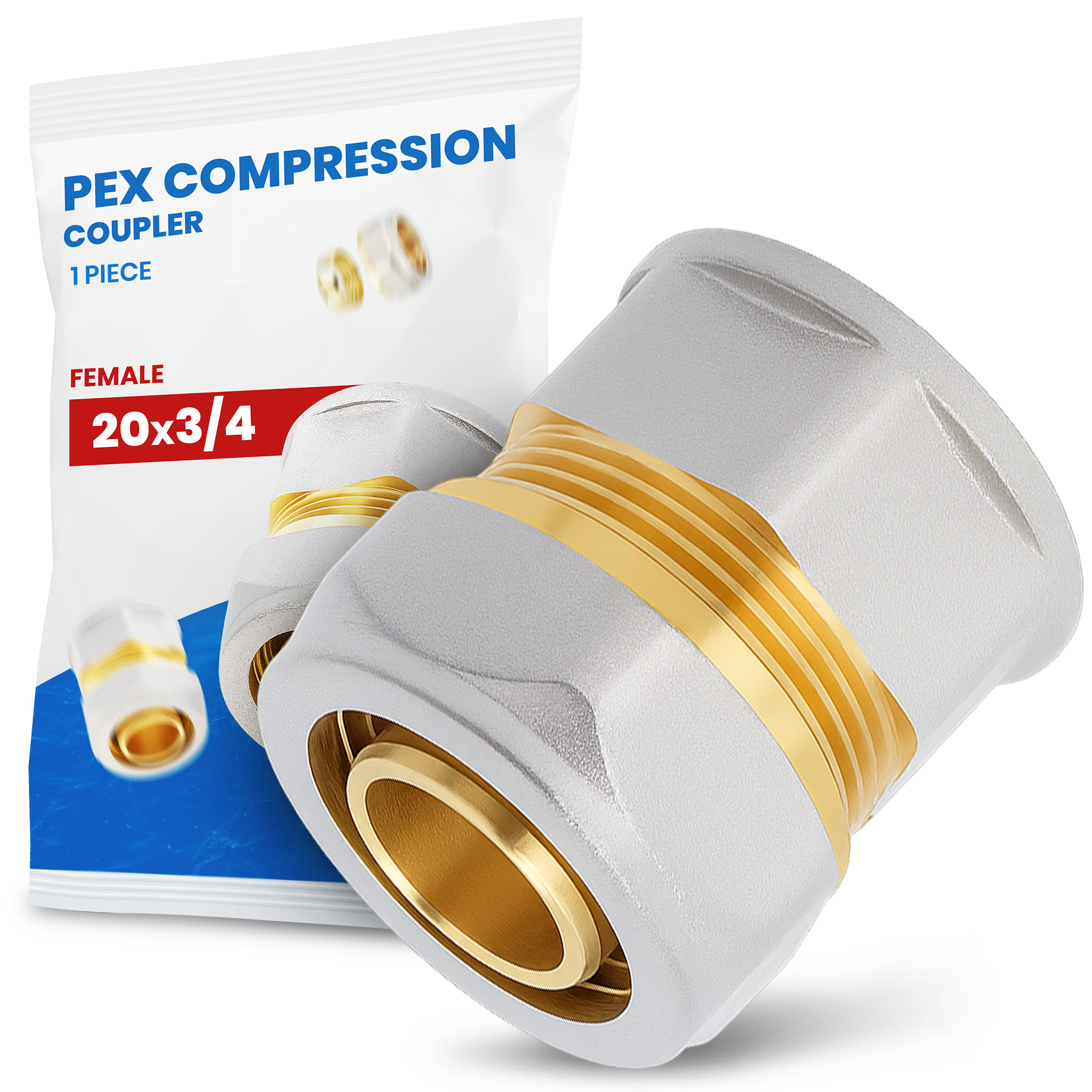 Schraubfitting 20x3/4" IG Verbundrohr Rohrverbinder PEX-AL-PEX Schraub-Kupplung