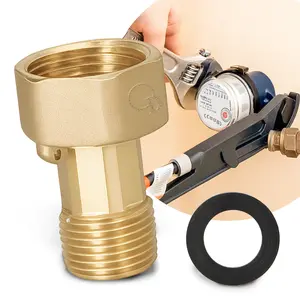 Półśrubunek mosiężny do wodomierza 1'' GW x 3/4'' GZ
