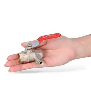 Zawór kulowy z odpowietrznikiem i dławikiem 16 bar 1/2'' GW x 1/2'' GW