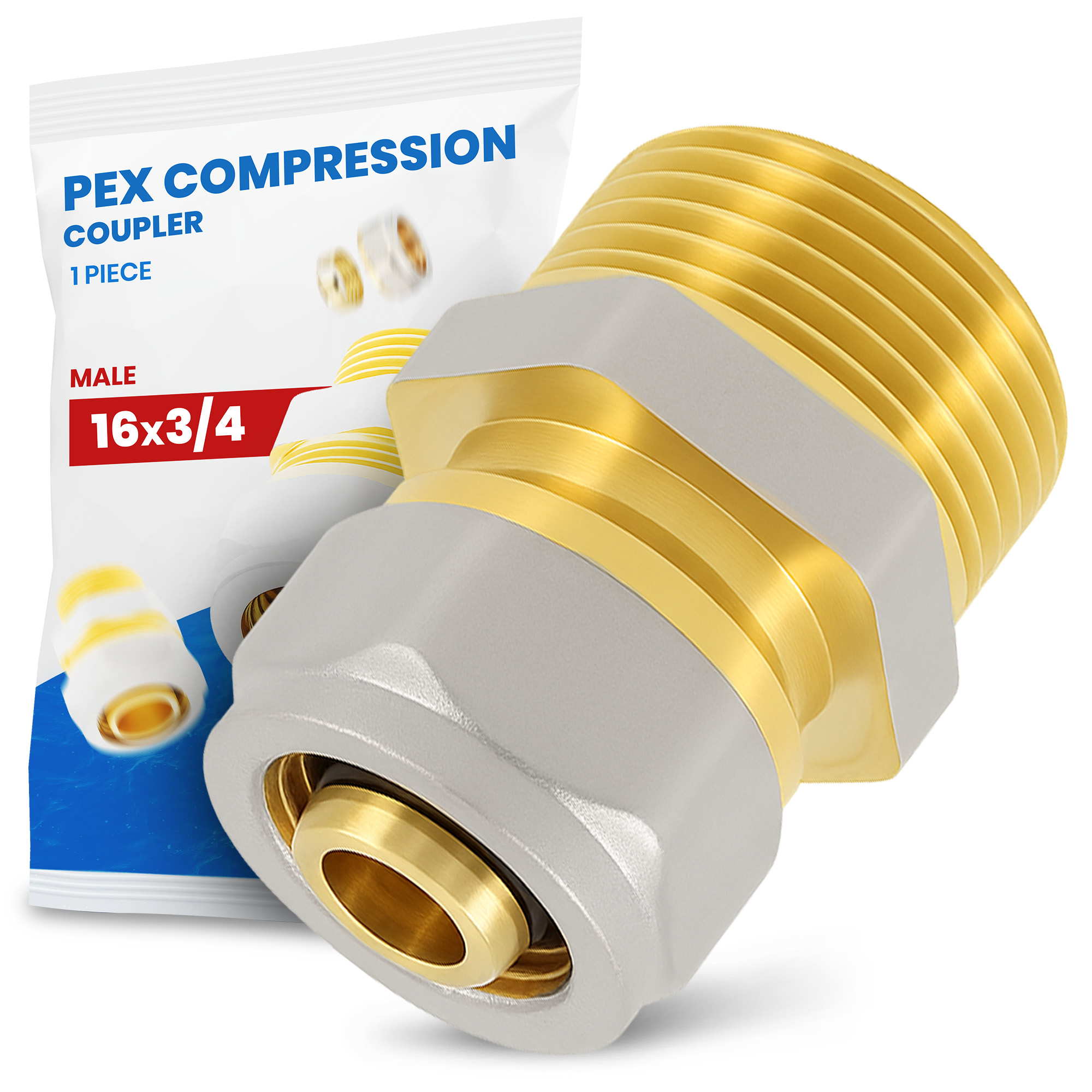 Schraubfitting 16x3/4" AG Verbundrohr Rohrverbinder PEX-AL-PEX Schraub-Kupplung