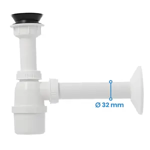 Syfon umywalki 50 mm plastik z metalowym sitkiem
