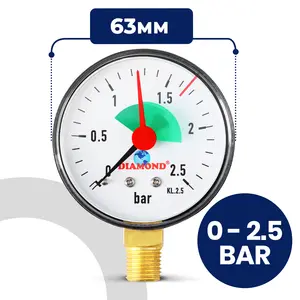 Manometr 63 mm 0 - 2,5 bar przyłącze 1/4'' boczne