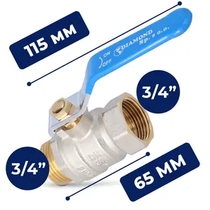 Zawór kulowy z dławikiem 30 bar 3/4'' GW x 3/4'' GZ