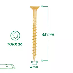 Wkręt hartowany do drewna TORX STALCO 4,0 x 45 300szt.