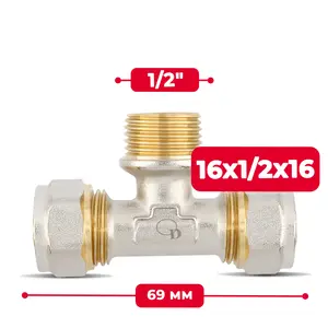 Trójnik PEX skręcany 16x1/2''x16 GZ
