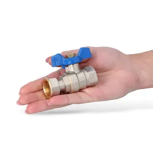 Zawór kulowy motylkowy z dławikiem 10 bar i półśrubunkiem 1/2'' GW x 1/2'' GW