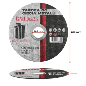 Tarcza do cięcia metalu 125 mm x 22,2 mm x 1,0 mm 5 szt.