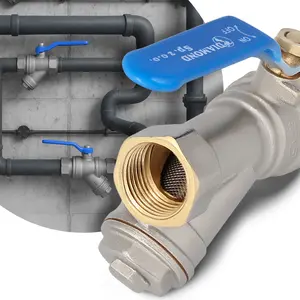 Zawór kulowy z filtrem skośnym magnetycznym i dławikiem 30 bar 3/4'' GW x 3/4'' GW