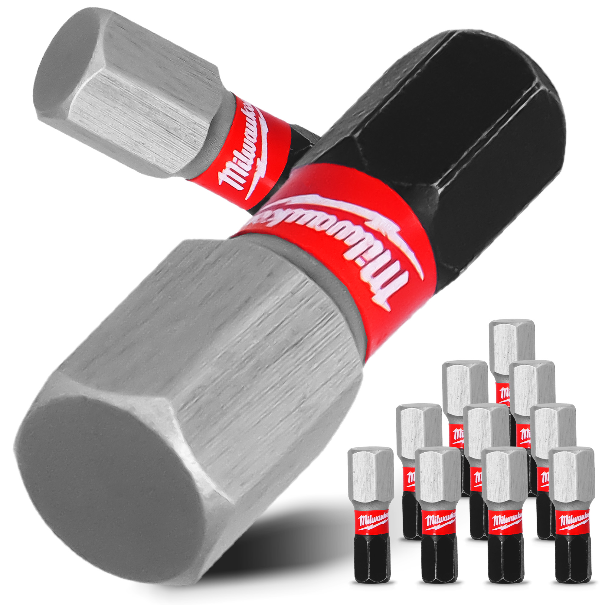 10x Magnetisch Bit HEX8 25mm Pozidriv Stahl Schraubendreher MILWAUKEE Magne
