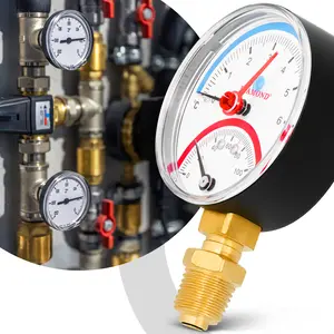 Termomanometr 80 mm 0 - 6 bar 0 - 120 °C przyłącze 1/4'' boczne
