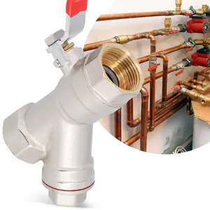 Zawór kulowy z filtrem skośnym i dławikiem 3/4'' GW x 3/4'' GW