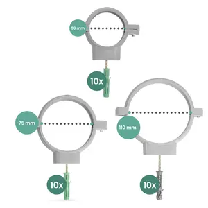 Obejmy plastikowe do rur 50 mm 75 mm 110 mm 3 x 10 szt.