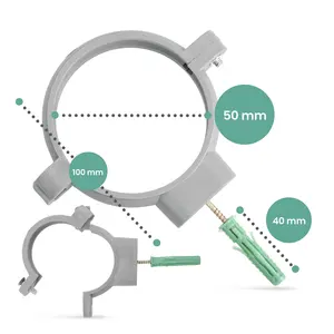 Obejma plastikowa do rury 75 mm szary 10 szt.