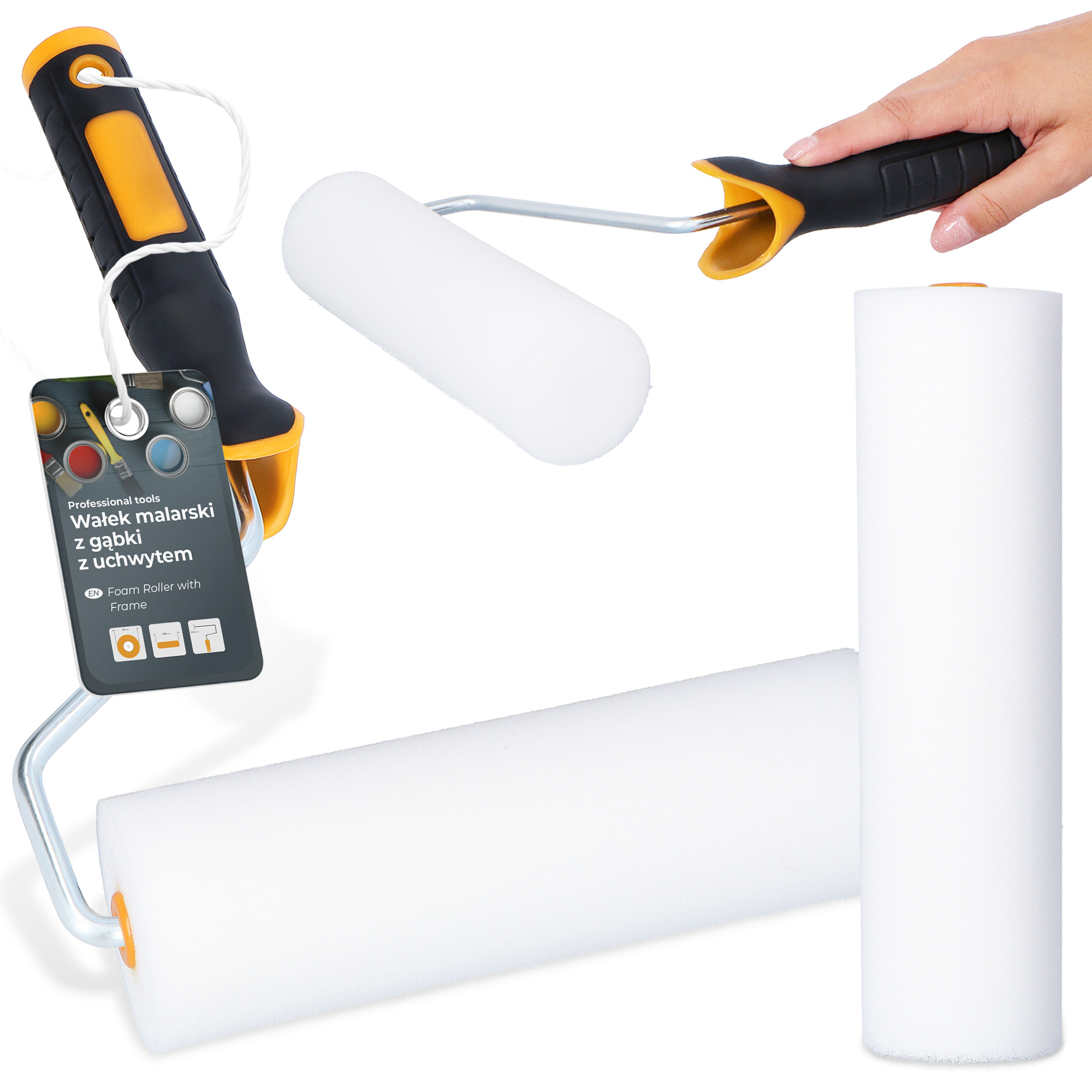 Schaumwalze 18 cm Ersatzwalze Malerset Schaumrolle Farbe Lack Beize Farbbügel