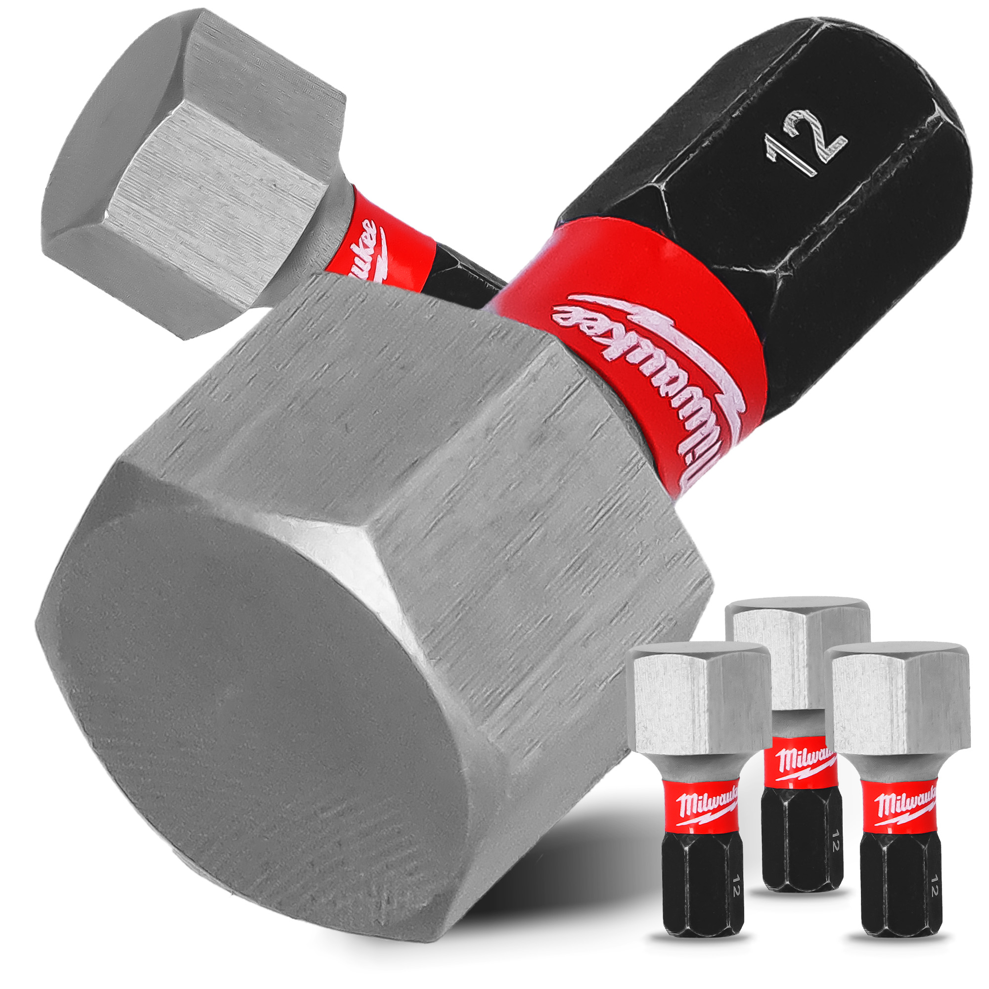 3x Magnetisch Bit HEX12 25mm Pozidriv Stahl Schraubendreher MILWAUKEE Magne