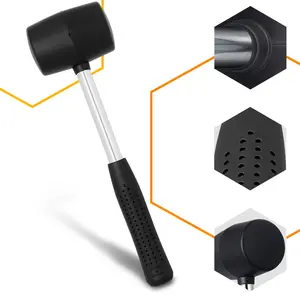 Młotek gumowy z metalowym uchwytem 65 mm x 450 g czarny