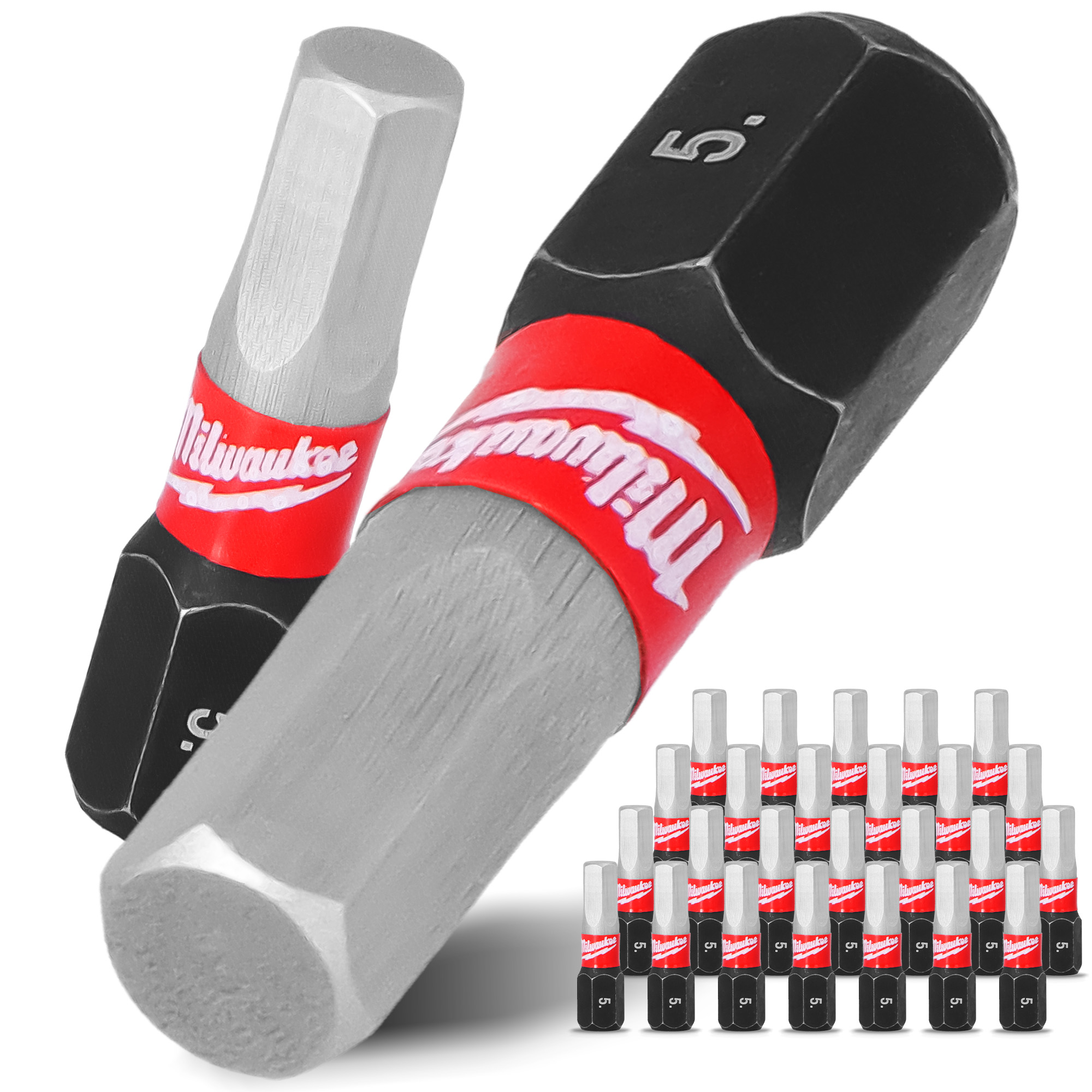 25x Magnetisch Bit HEX5 25mm Pozidriv Stahl Schraubendreher MILWAUKEE Magne