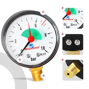 Manometr 50 mm 0 - 10 bar przyłącze 1/4'' boczne