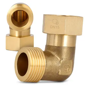 Półśrubunek mosiężny kątowy 1/2'' GW x 1/2'' GZ