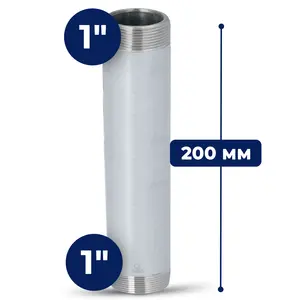 Rura stalowa gwintowana 1'' GZ x 1'' GZ 200 mm