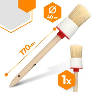Pędzel okrągły z drewnianą rączka Standard 40 mm