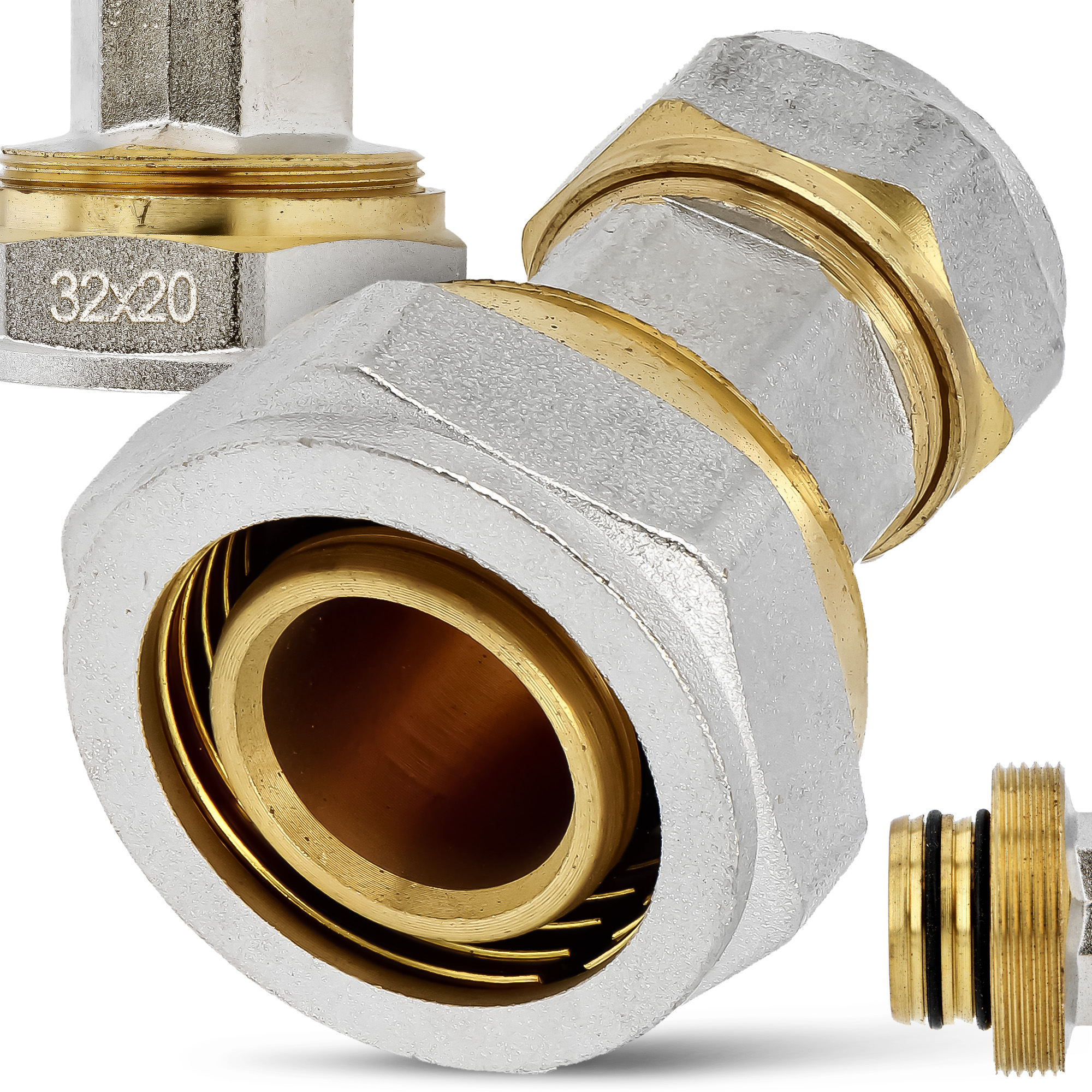 Schraubfitting 32x20 mm Verbundrohr Rohrverbinder PEX-AL-PEX Schraub-Kupplung