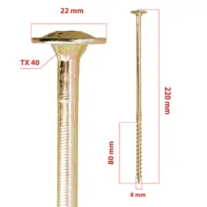 Wkręt konstrukcyjny z łbem podkładkowym i gniazdem TX 8 x 220 50 sztuk
