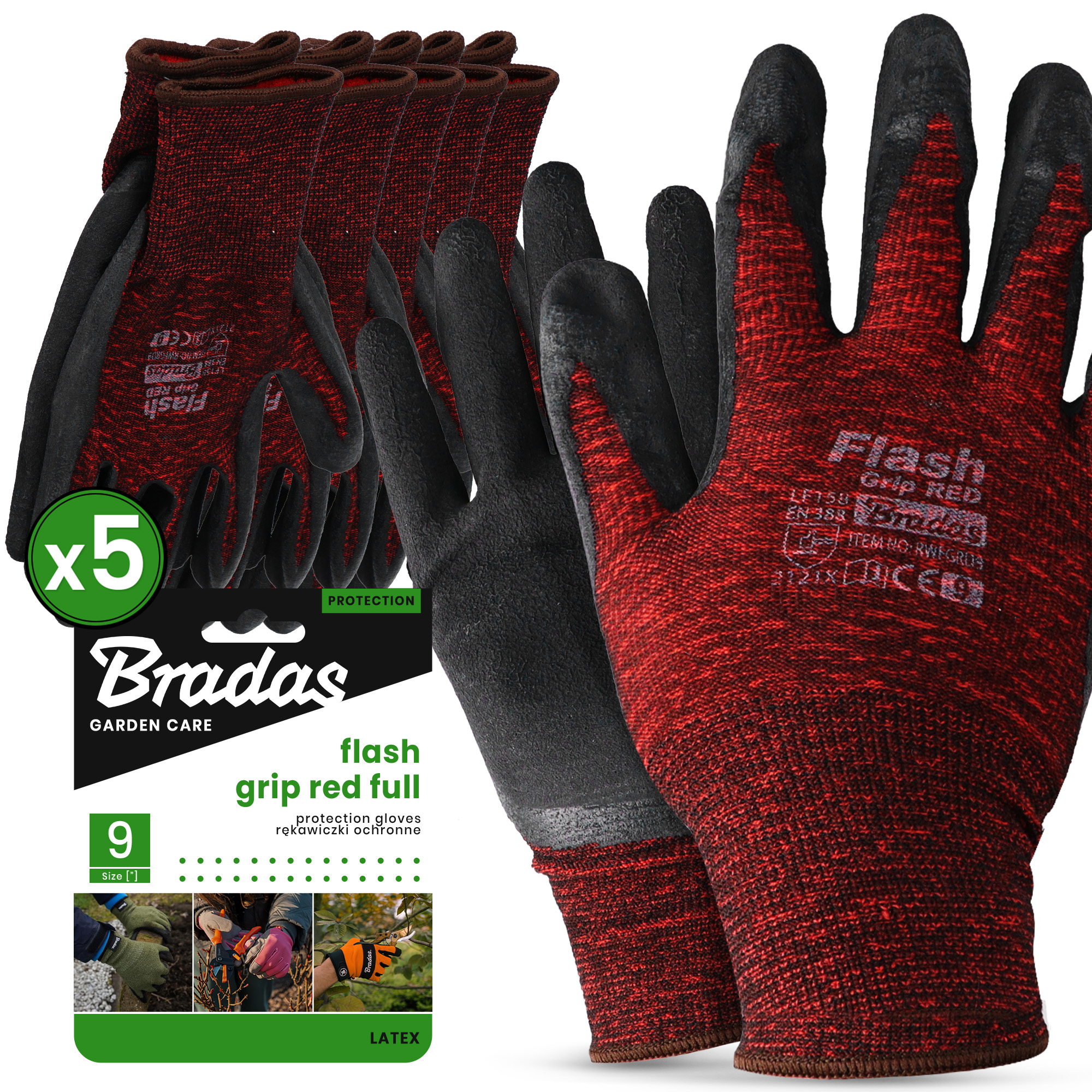 5x Handschuhe Arbeitshandschuhe Latex Montagehandschuhe Mechanikerhandschuhe
