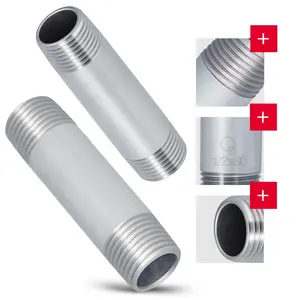Rura stalowa gwintowana 1/2'' GZ x 1/2'' GZ 80 mm