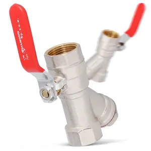 Zawór kulowy z filtrem skośnym i dławikiem 1/2'' GW x 1/2'' GW