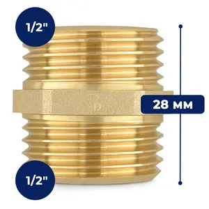Złączka mosiężna 1/2'' GZ x 1/2'' GZ