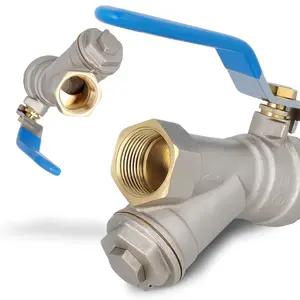 Zawór kulowy z filtrem skośnym magnetycznym i dławikiem 30 bar 3/4'' GW x 3/4'' GW