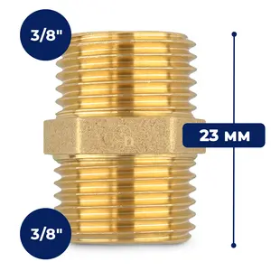 Złączka mosiężna 3/8'' GZ x 3/8'' GZ