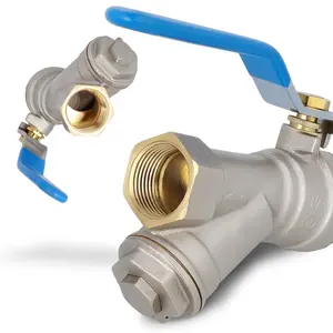 Zawór kulowy z filtrem skośnym magnetycznym i dławikiem 30 bar 1/2'' GW x 1/2'' GW