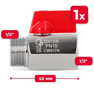 Zawór mini z wymiennym uchwytem 1/2'' GW x 1/2'' GZ