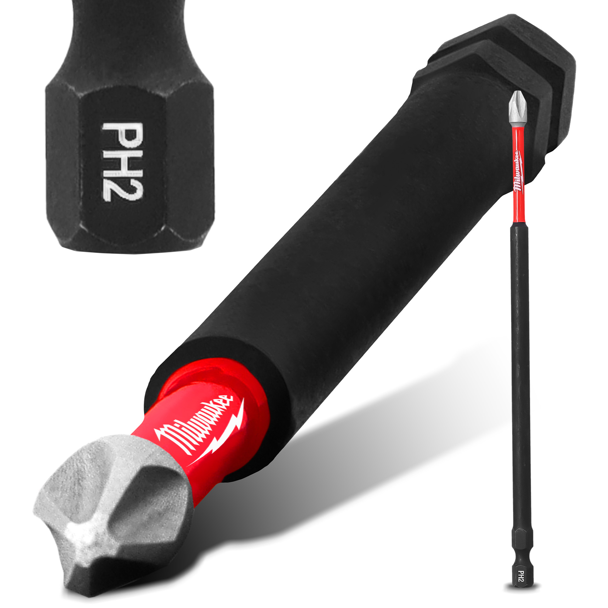 Magnetisch Bit PH2 150 mm Stahl Philips Schraubendreher MILWAUKEE Magnetbit Lang