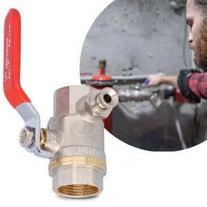 Zawór kulowy z odpowietrznikiem i dławikiem 16 bar 3/4'' GW x 3/4'' GW