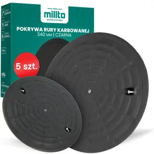 Pokrywa rury karbowanej 340 mm czarna 5 szt.