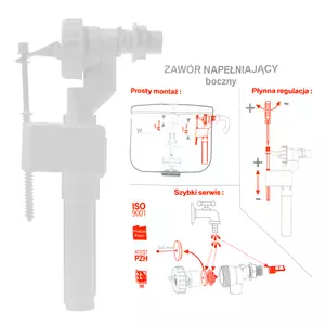 Zawór napełniający do spłuczki 1/2" DN15