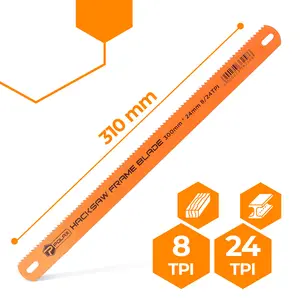 Brzeszczot dwustronny do metalu 24 TPI i drewna 8 TPI 300 mm x 24 mm x 0,5 mm